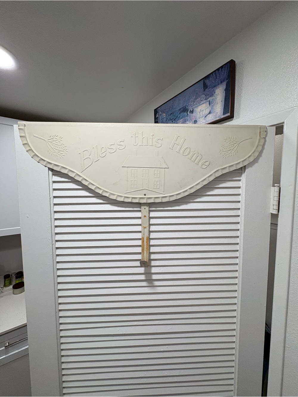 “Bless This Home” Cream Over The Door Hood - Decorative Home Wall Decor